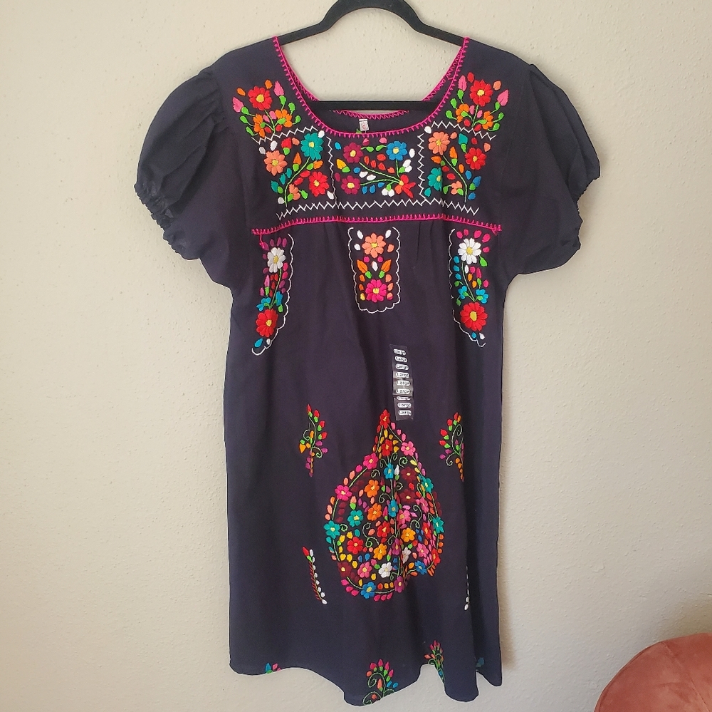 Floral Embroidered Dress NWOT